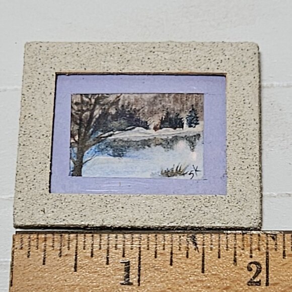 Watercolor Dollhouse Miniature Handpainted by Stephanie T. Kemper - Picture 1 of 3